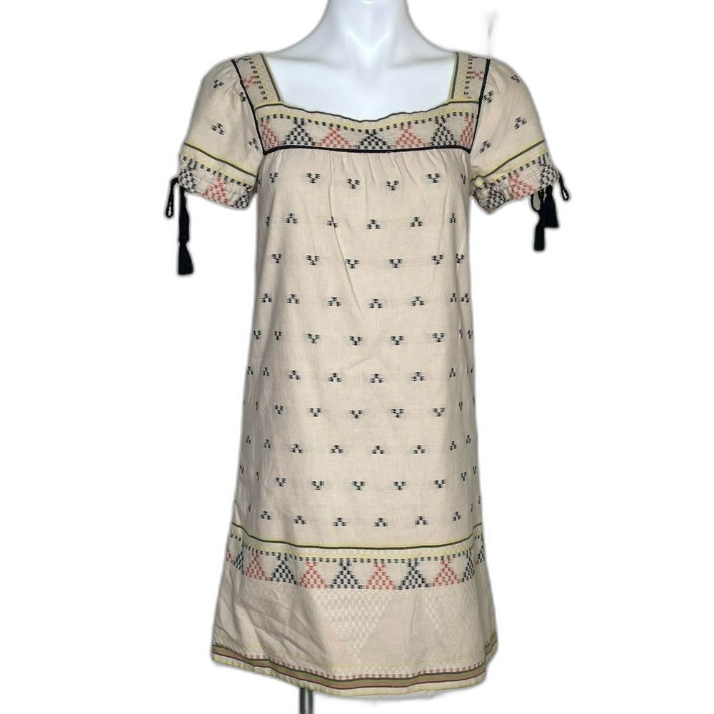 Madewell embroidered triangle jacquard shift dress, XS